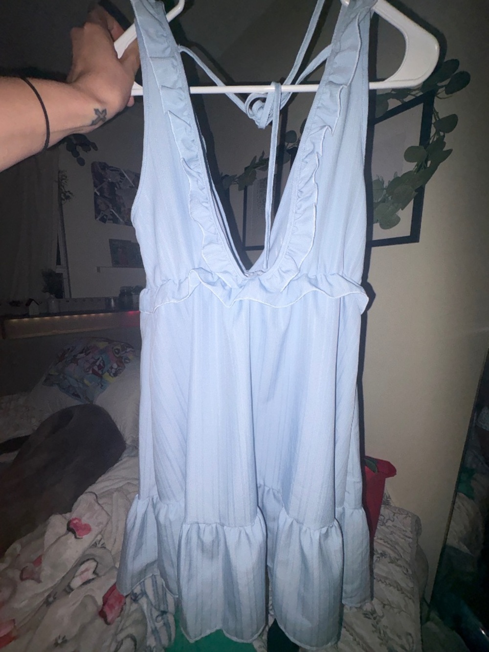 Baby blue Spring Flowy Dress
